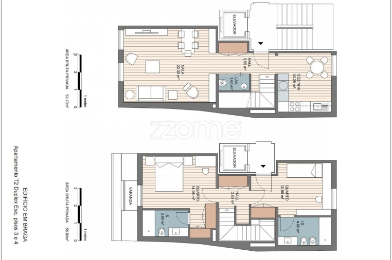 Apartamento T2 para Venda em Braga (São José de São Lázaro e São João do Souto) Planta 1