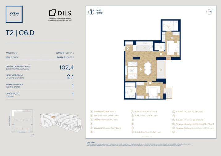 Apartamento T2 para Venda em Campanhã Planta 1