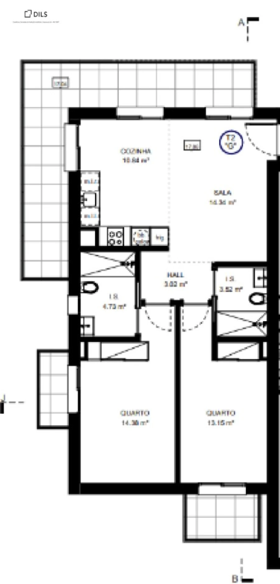 Apartamento T2 para Venda em Tavira (Santa Maria e Santiago) Planta 1
