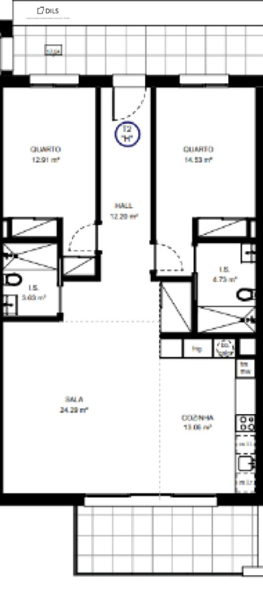 Apartamento T2 para Venda em Tavira (Santa Maria e Santiago) Planta 1