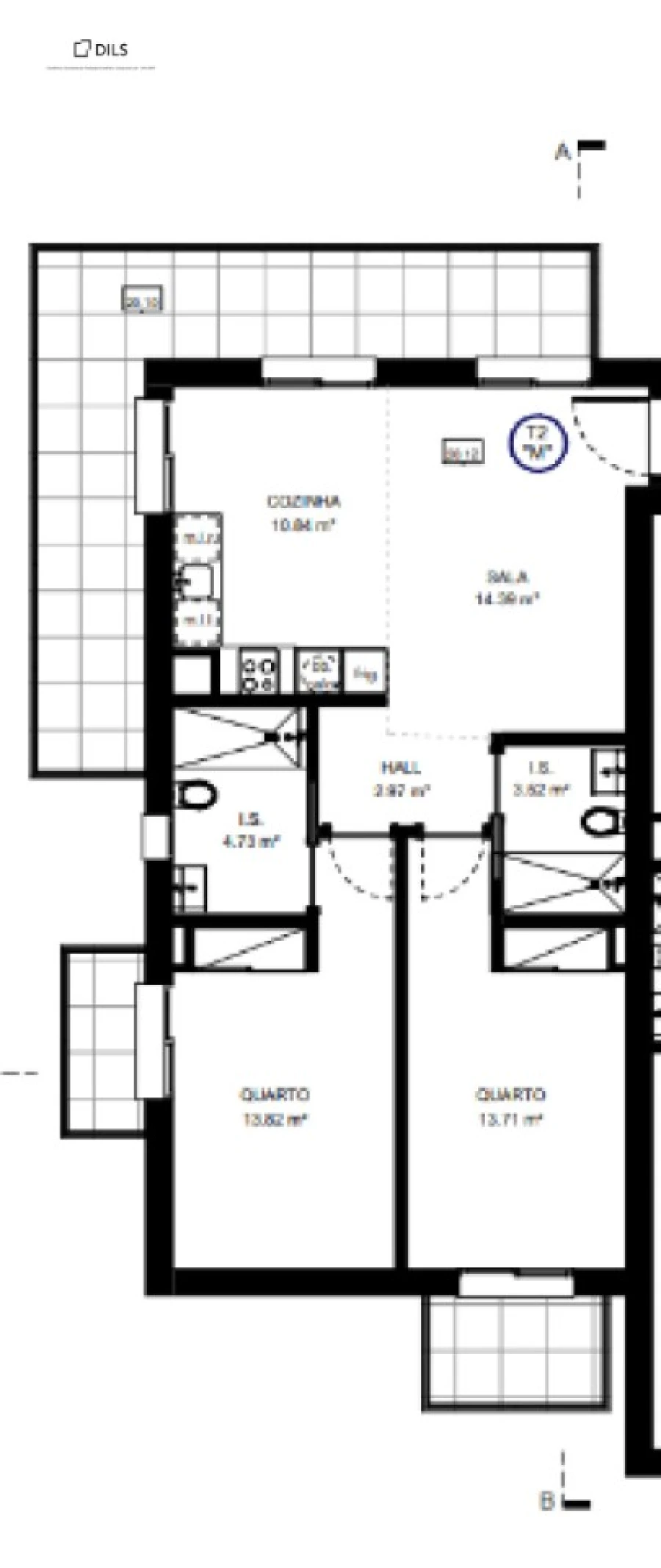 Apartamento T2 para Venda em Tavira (Santa Maria e Santiago) Planta 1