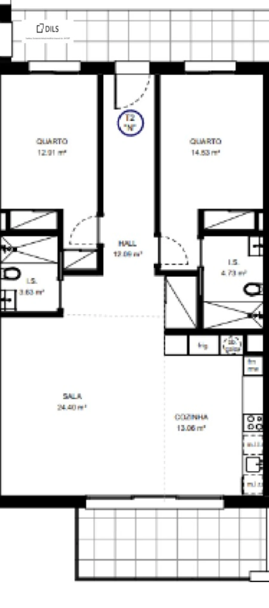 Apartamento T2 para Venda em Tavira (Santa Maria e Santiago) Planta 1