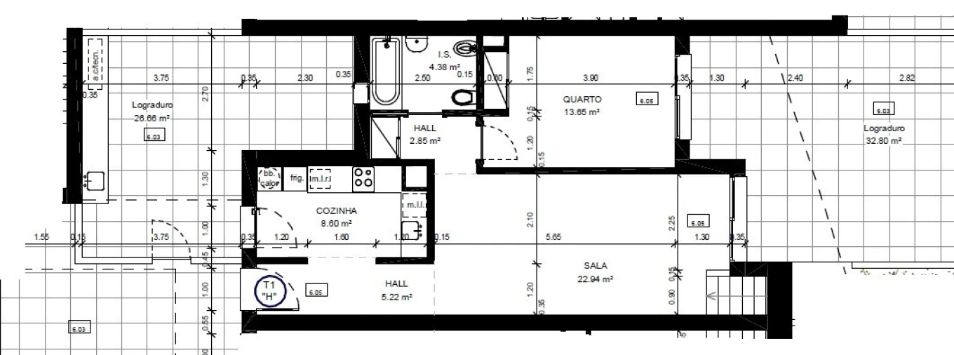 Apartamento T2 para Venda em Conceição e Cabanas de Tavira Planta 1