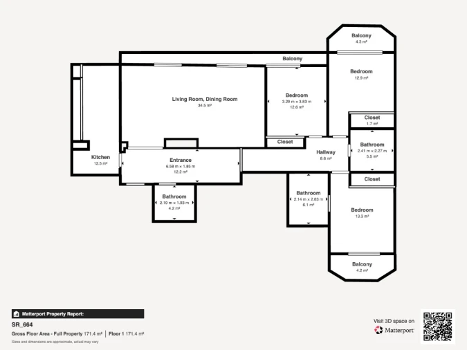 Apartamento T3 para Venda em Cascais e Estoril Planta 1