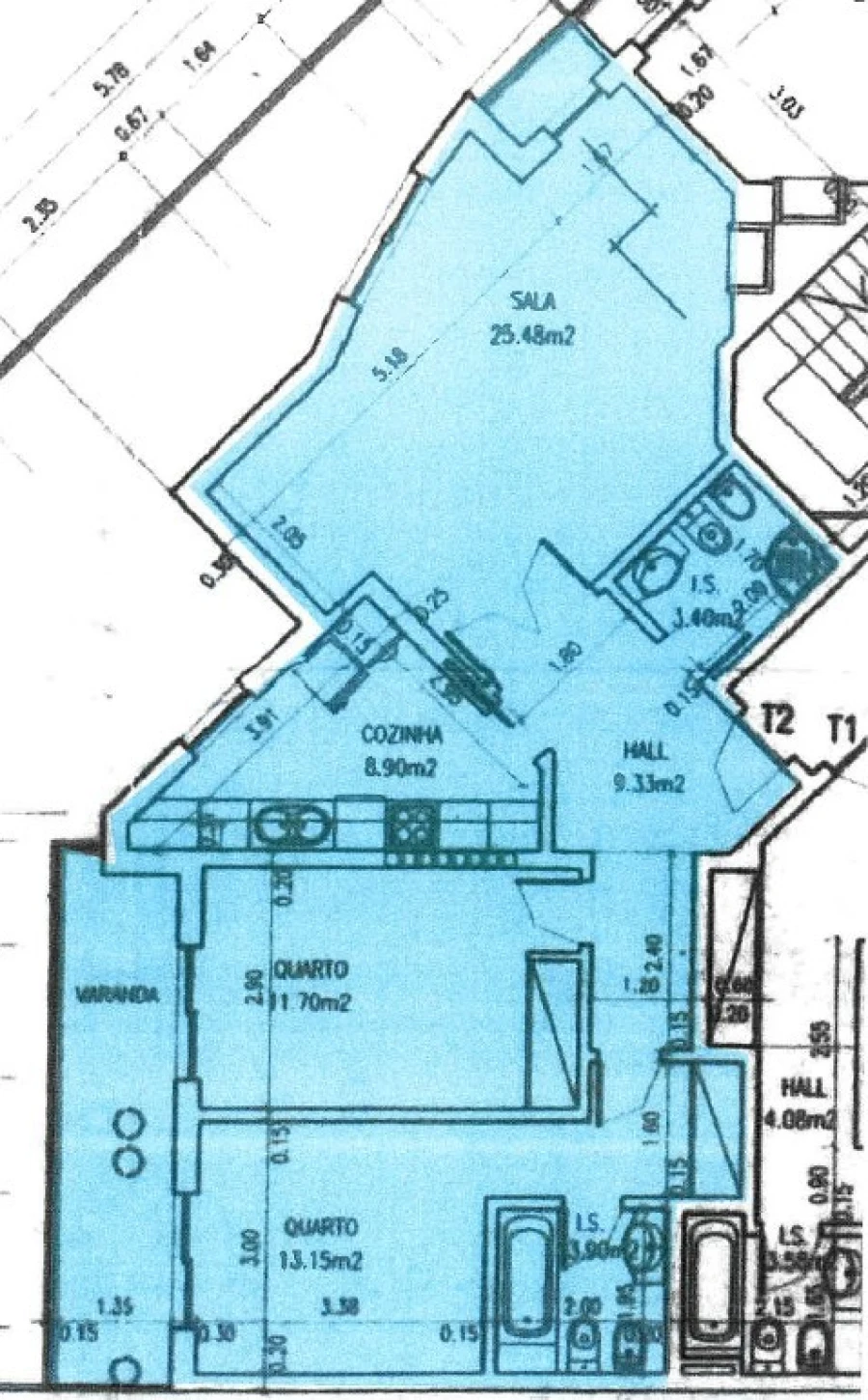 Apartamento T2 para Arrendamento em Cascais e Estoril Planta 1