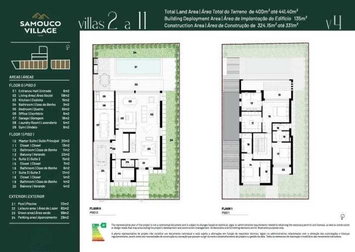 Moradia T4 para Venda em Samouco Planta 1