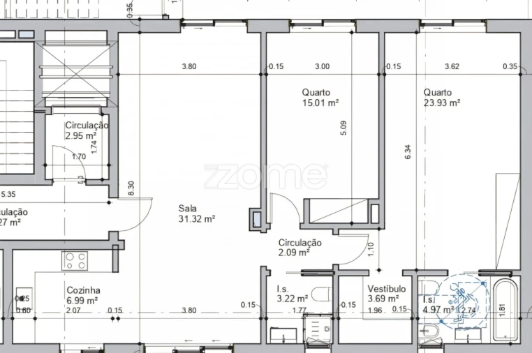 Apartamento T2 para Venda em Tavira (Santa Maria e Santiago) Planta 1