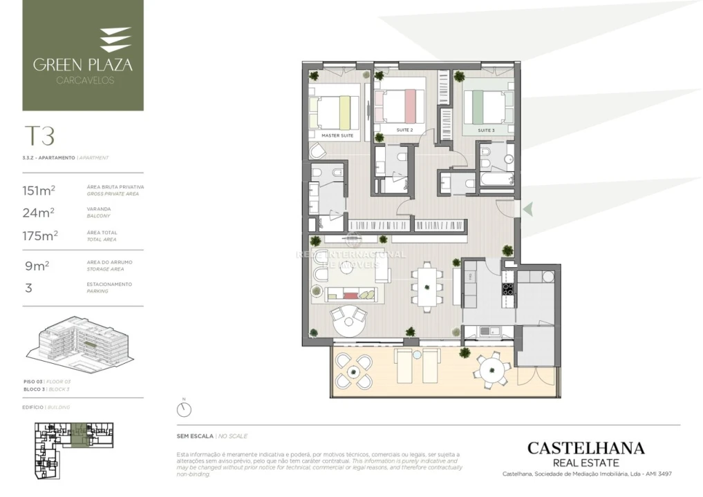 Apartamento T3 para Venda em Carcavelos e Parede Foto 1
