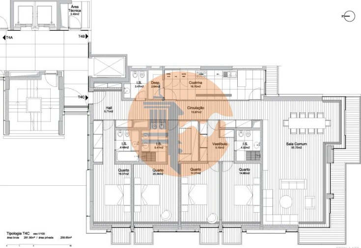Apartamento T4 para Venda em Alcantara Foto 23