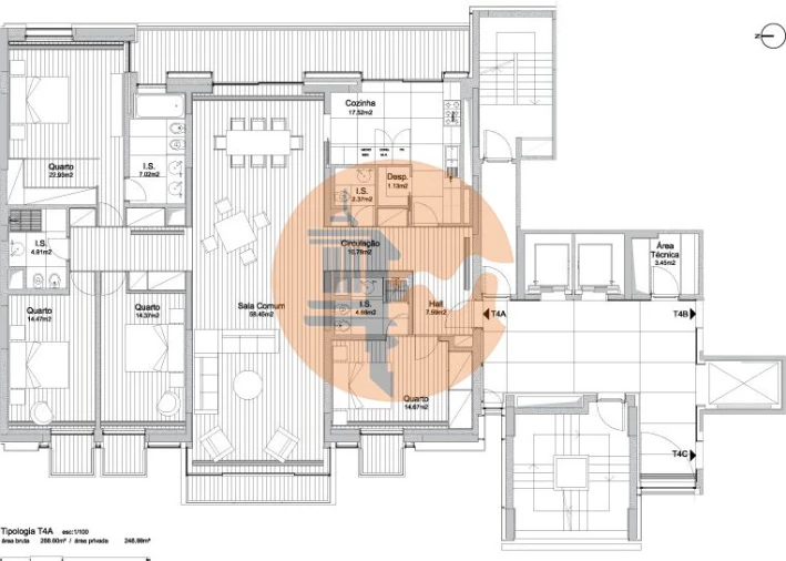 Apartamento T4 para Venda em Alcantara Foto 24