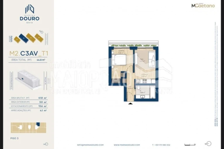 Apartamento T1 para Venda em Santa Marinha e São Pedro da Afurada Foto 23