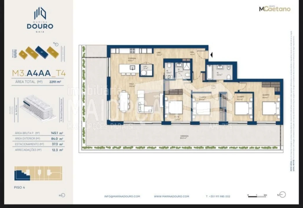 Apartamento T4 para Venda em Santa Marinha e São Pedro da Afurada Foto 24