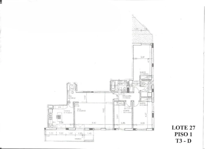 Apartamento T3 para Venda em Mina de Água Planta 1