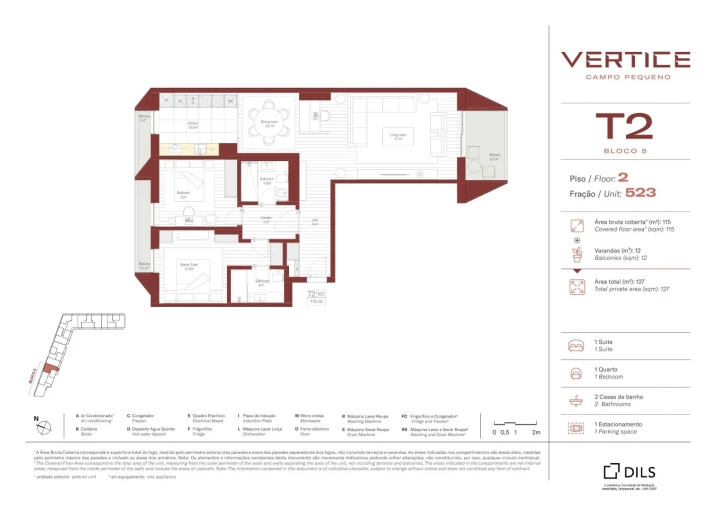 Apartamento T2 para Venda em Areeiro Planta 1