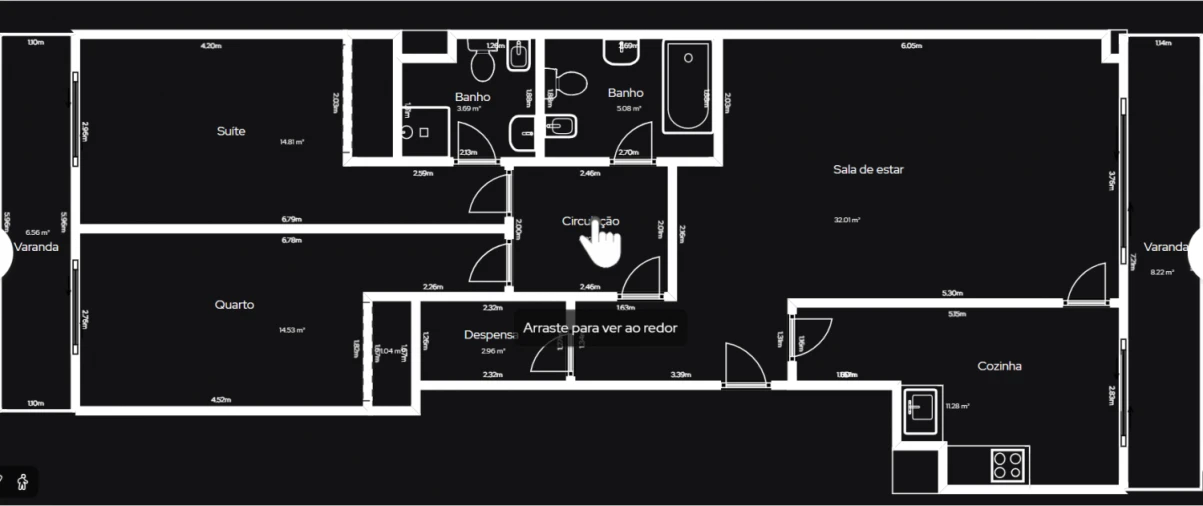 Apartamento T2 para Venda em Fafe Planta 1