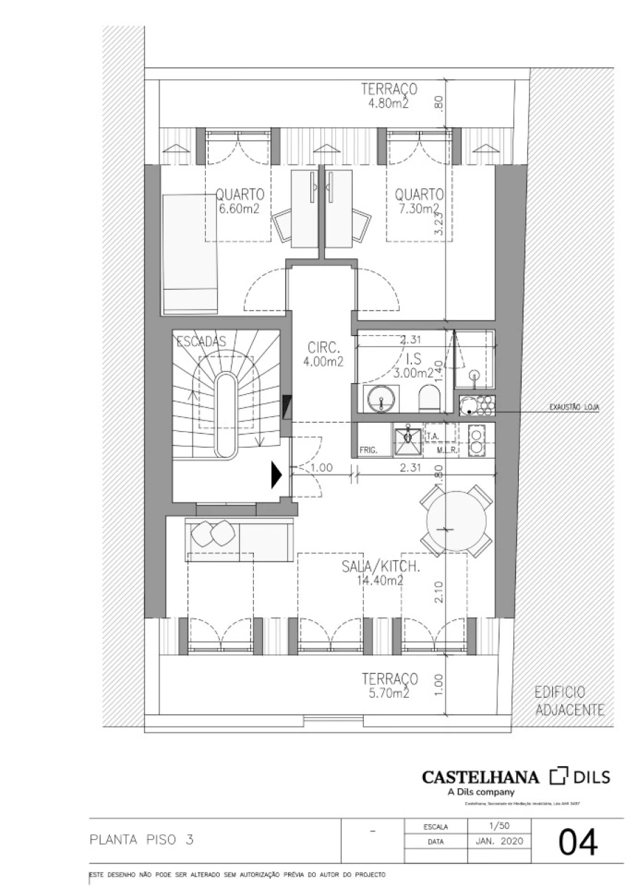 Apartamento T2 para Venda em São Vicente Planta 1