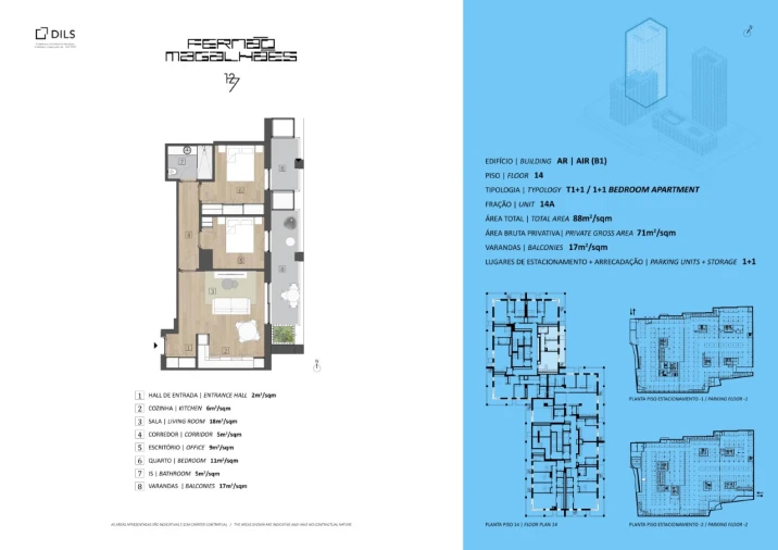Apartamento T1 para Venda em Bonfim Planta 1