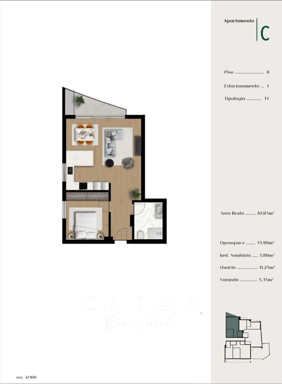 Apartamento T1 para Venda em Madalena do Mar Foto 10