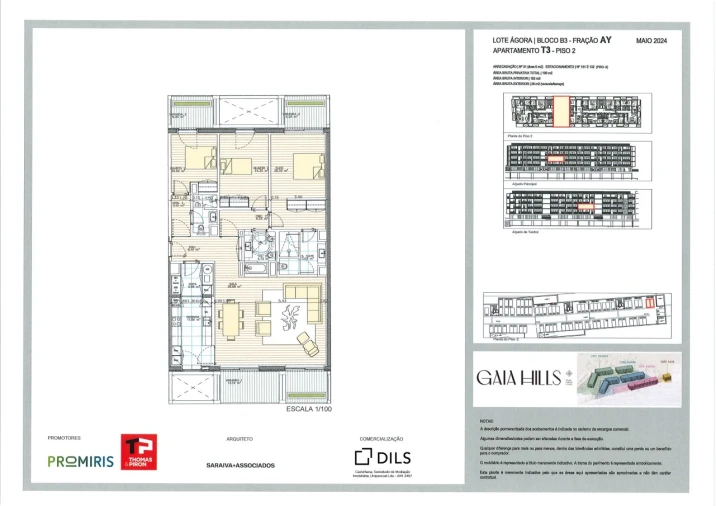 Apartamento T3 para Venda em Santa Marinha e São Pedro da Afurada Planta 1