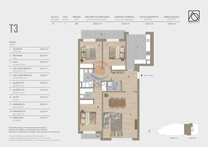 Apartamento T3 para Venda em Montijo e Afonsoeiro Foto 5