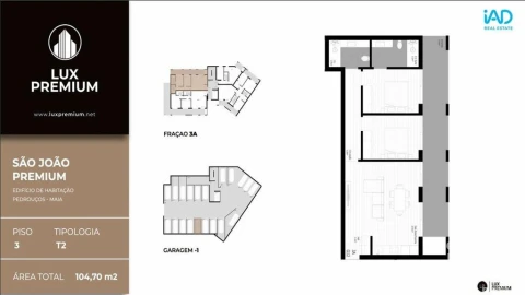 Apartamento T2 para Venda em Pedrouços