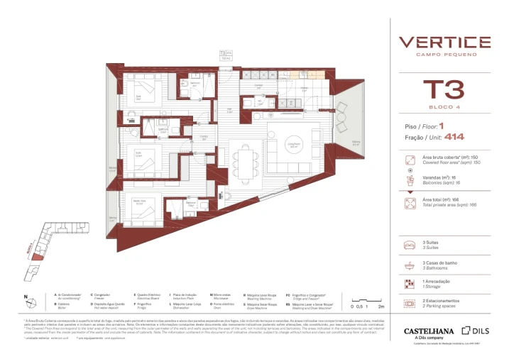 Apartamento T3 para Venda em Areeiro Planta 1