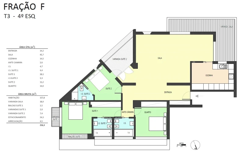 Apartamento T3 para Venda em Santa Clara Planta 1