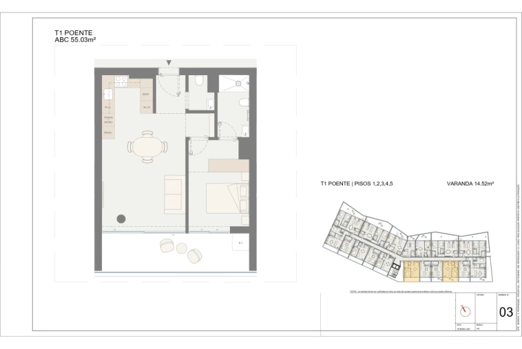 Apartamento T1 para Venda em Oliveira do Douro Planta 1