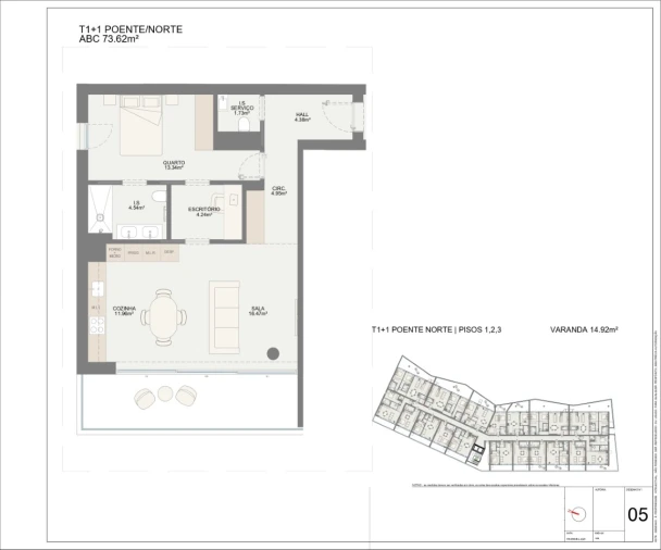 Apartamento T1 para Venda em Oliveira do Douro Planta 1