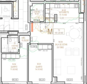 Apartamento T2 para Venda em Alvalade