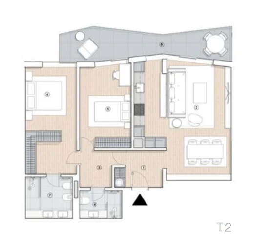 Apartamento T2 para Venda em Paranhos Planta 1