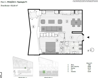 Apartamento T1 para Venda em Paranhos