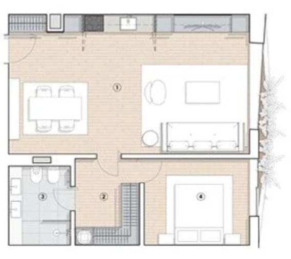 Apartamento T1 para Venda em Paranhos Planta 1