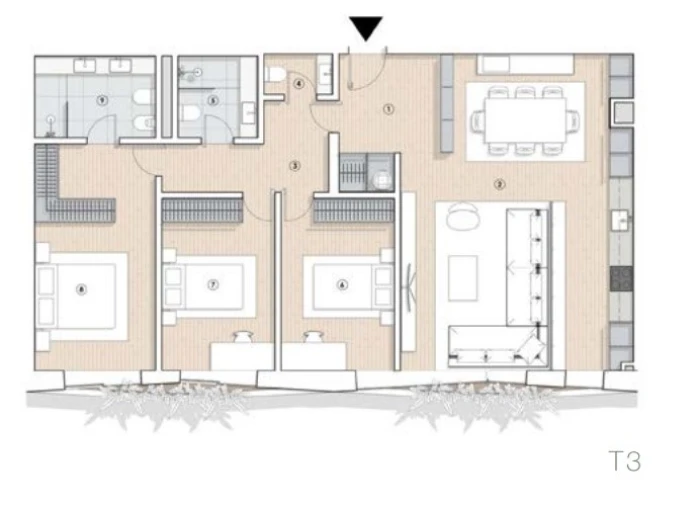 Apartamento T3 para Venda em Paranhos Planta 1