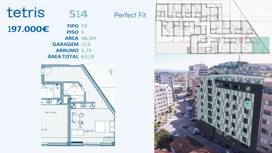Apartamento para Venda em Mafamude e Vilar do Paraíso Planta 1