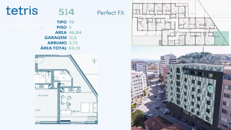 Apartamento para Venda em Mafamude e Vilar do Paraíso Planta 1