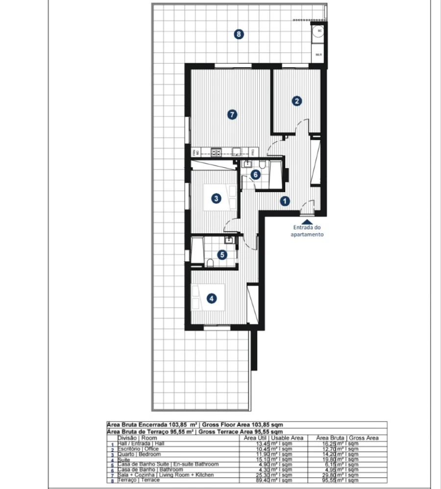Apartamento T3 para Venda em Portimão Planta 1