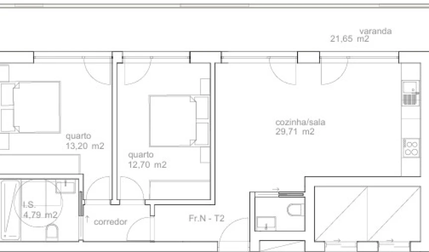 Apartamento T2 para Venda em Tondela e Nandufe Planta 1