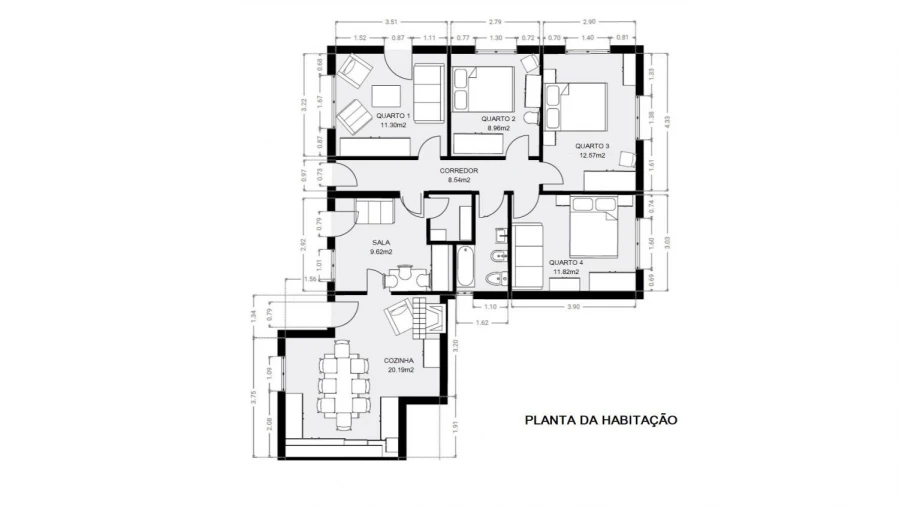 Moradia T3 para Venda em Santa Marinha do Zezere Planta 6