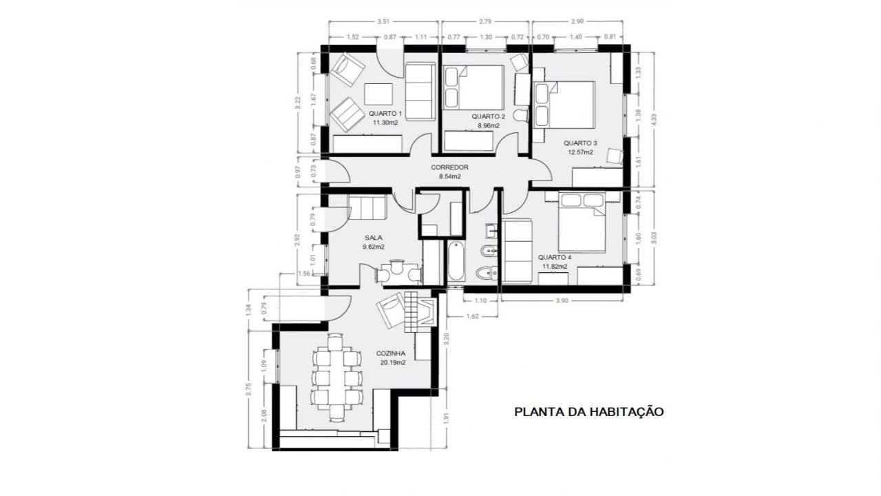 Moradia T3 para Venda em Santa Marinha do Zezere Planta 6