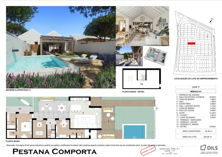 Moradia T3 para Venda em Comporta Planta 1