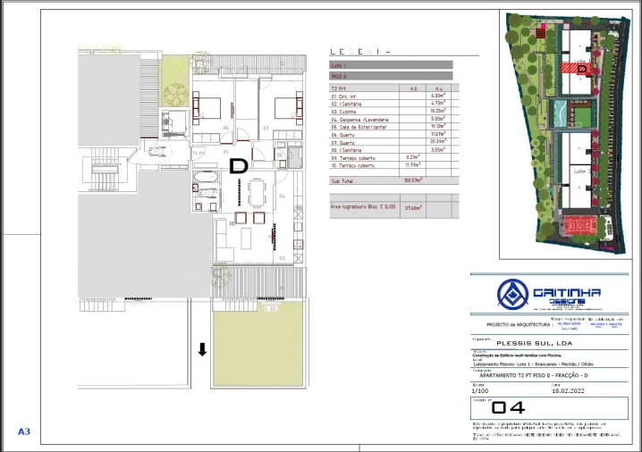 Apartamento T2 para Venda em Pechão Planta 1