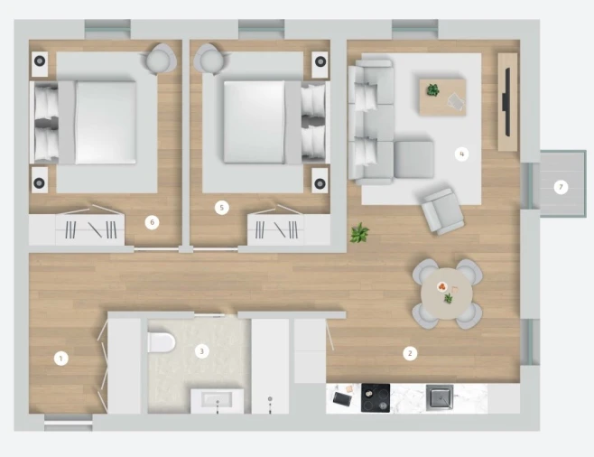 Apartamento T2 para Venda em Cedofeita, Santo Ildefonso, Sé, Miragaia, São Nicolau e Vitória Planta 1
