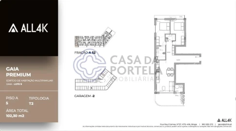 Apartamento T2 para Venda em Mafamude e Vilar do Paraíso