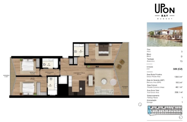 Apartamento T3 para Venda em Seixal, Arrentela e Aldeia de Paio Pires Planta 3