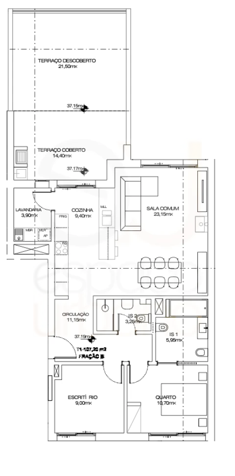 Apartamento T2 para Venda em São Silvestre