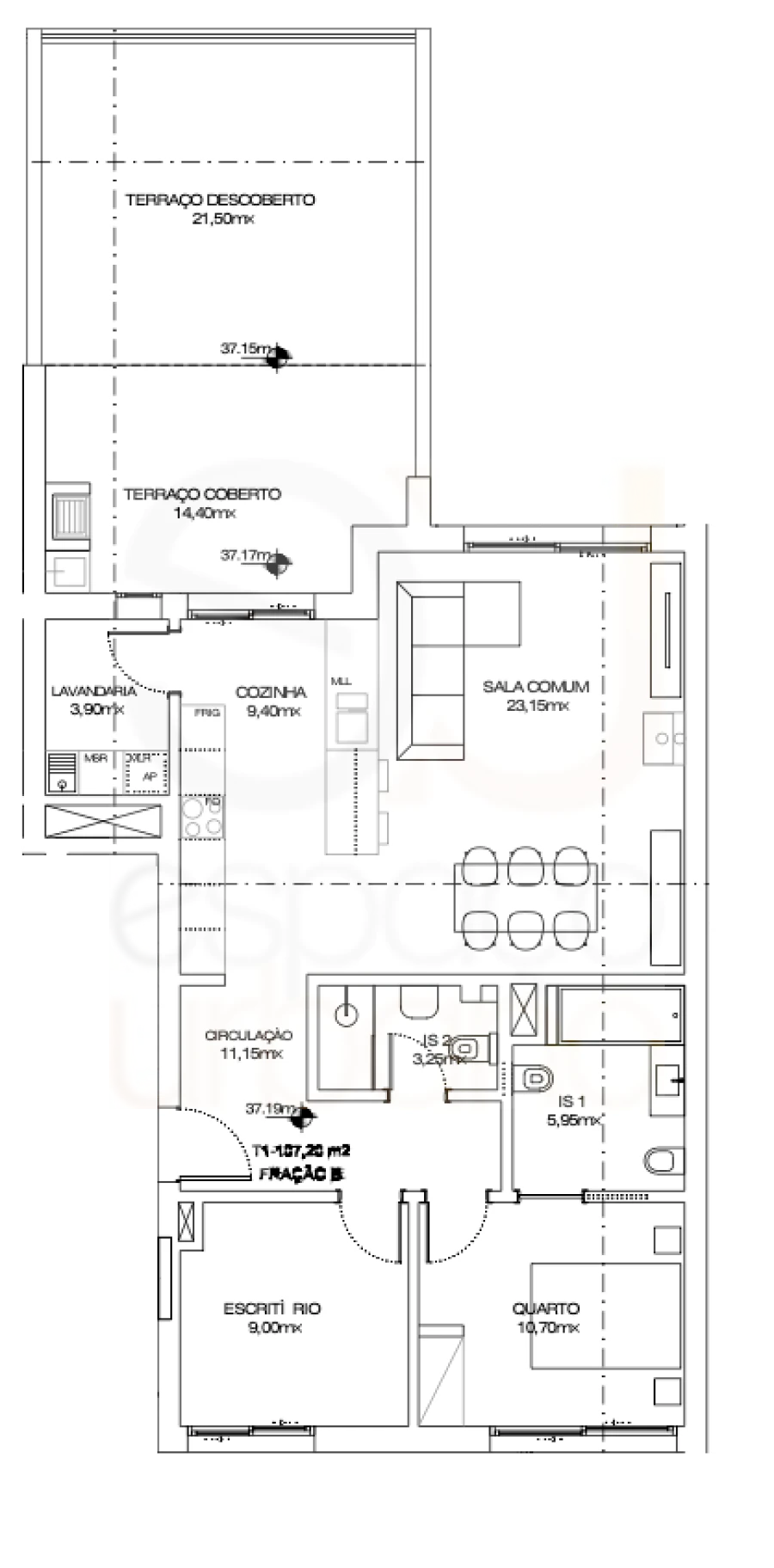 Apartamento T2 para Venda em São Silvestre Planta 1