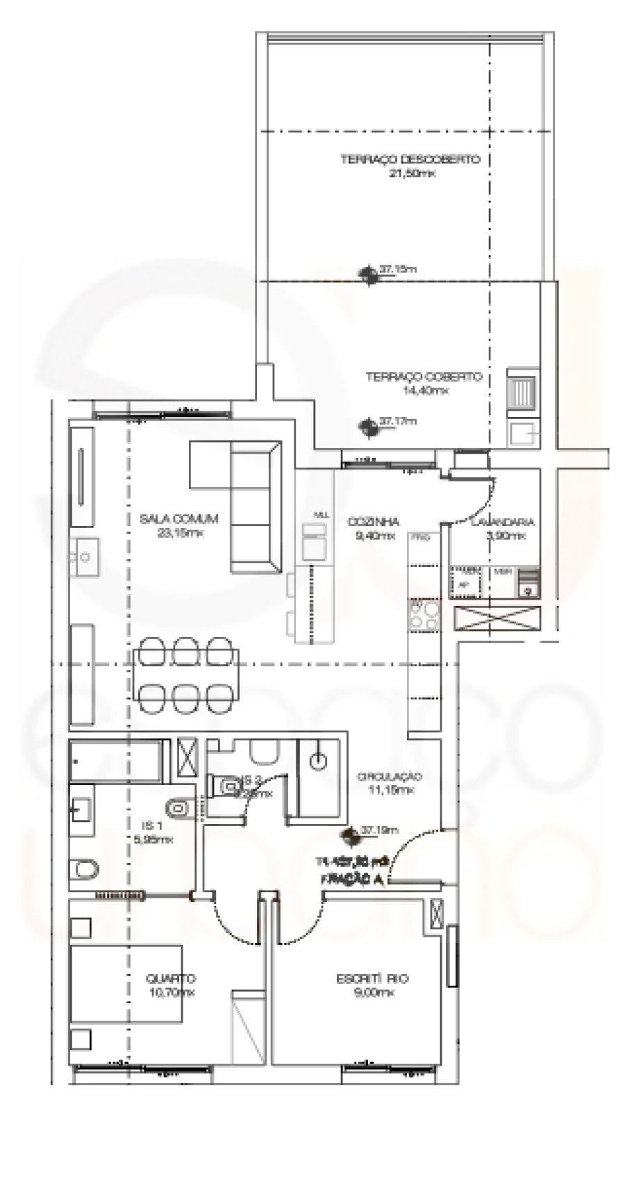 Apartamento T2 para Venda em São Silvestre Planta 1