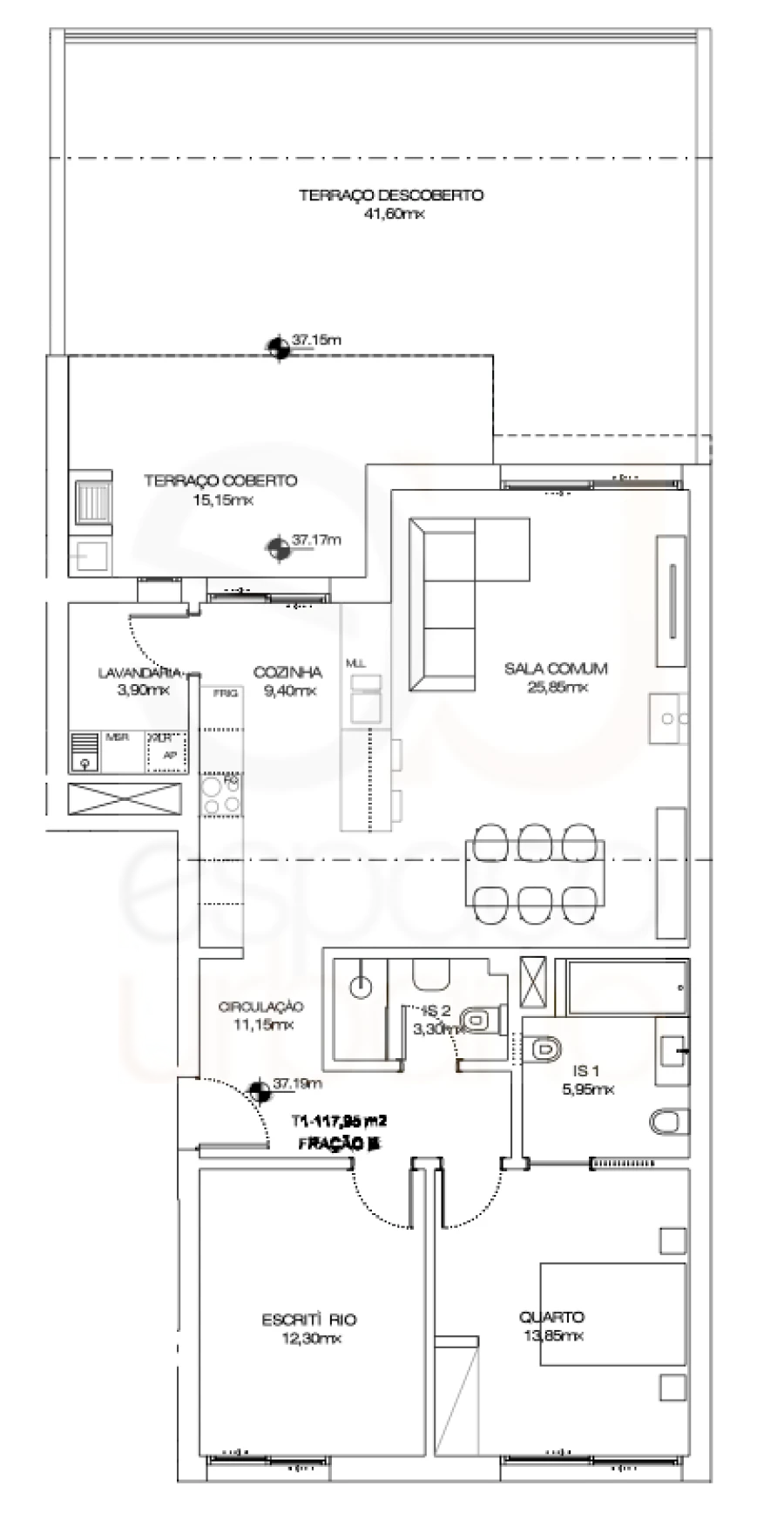 Apartamento T2 para Venda em São Silvestre Planta 1