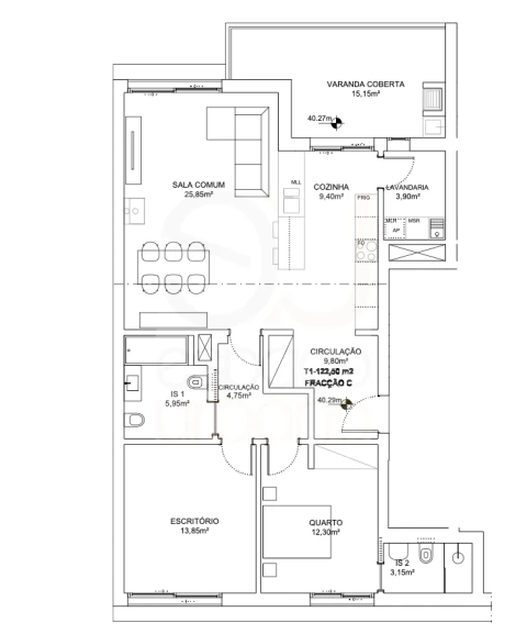 Apartamento T2 para Venda em São Silvestre